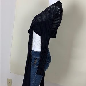 Black John B Greece tie sleeved shrug OS